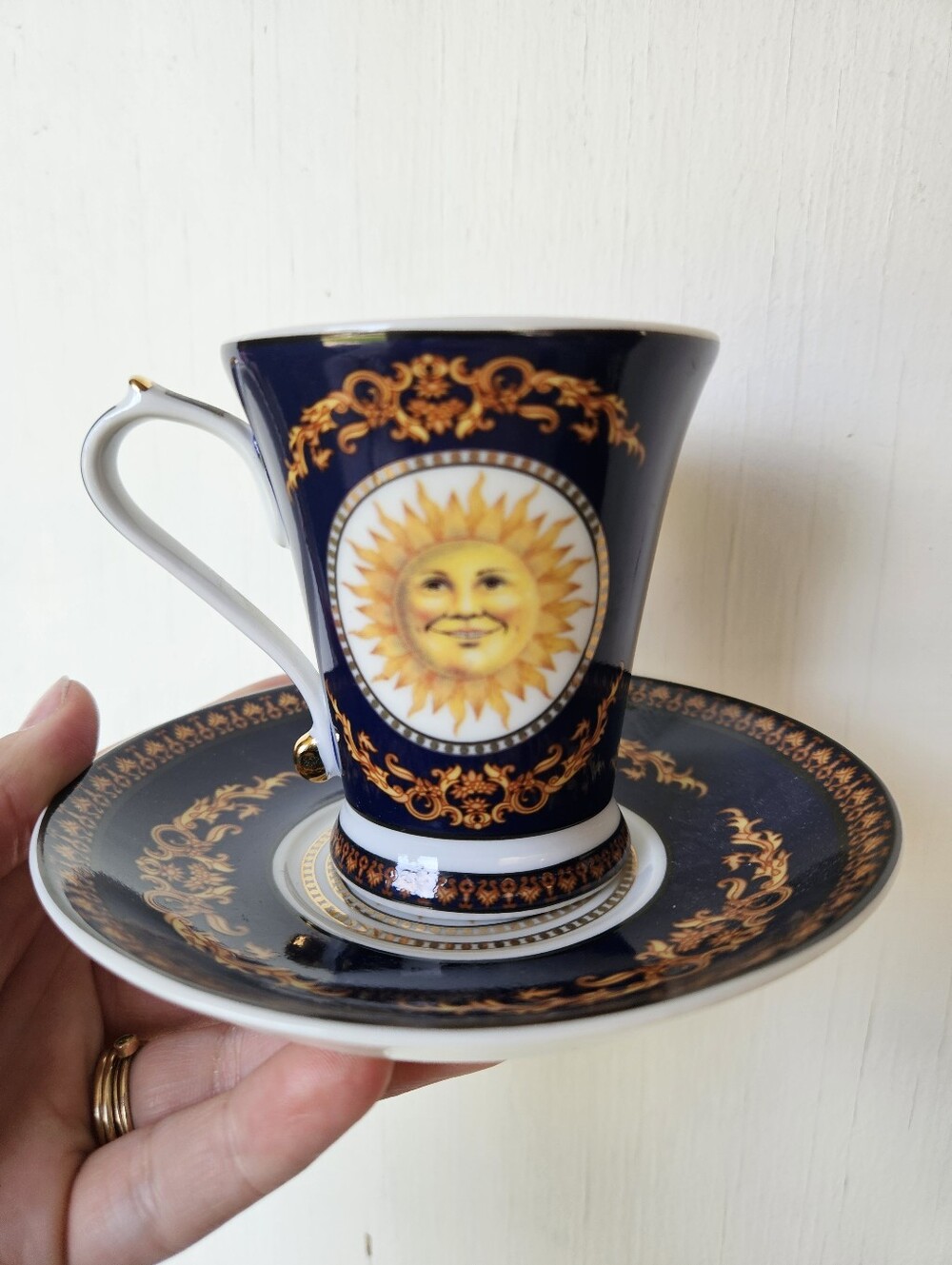 Vintage Celestial Inspired Tea Cup And Saucer